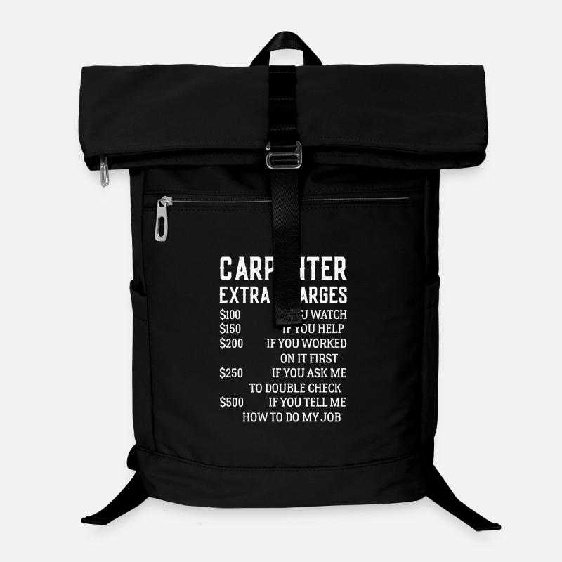 Carpenter Extra Charges Funny Carpentry shirt - Sac à dos ordinateur - noir