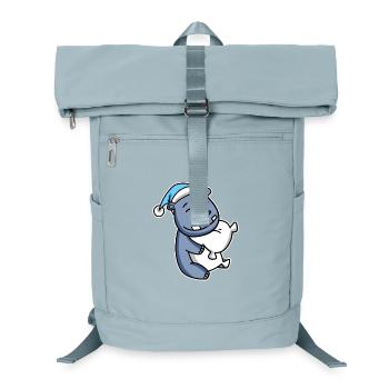 Hippopotame avec oreiller et bonnet somnolent - Sac à dos ordinateur - bleu glacier - Devant