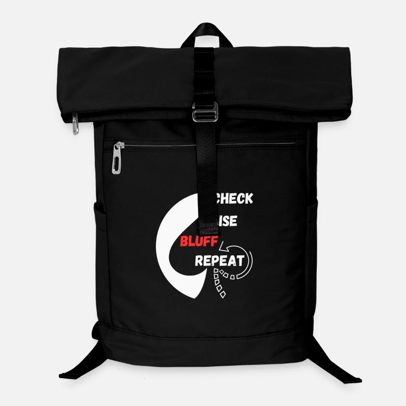 Repeat Poker "Chess, Raise, Bluff, Repeat" - Laptop Backpack - black