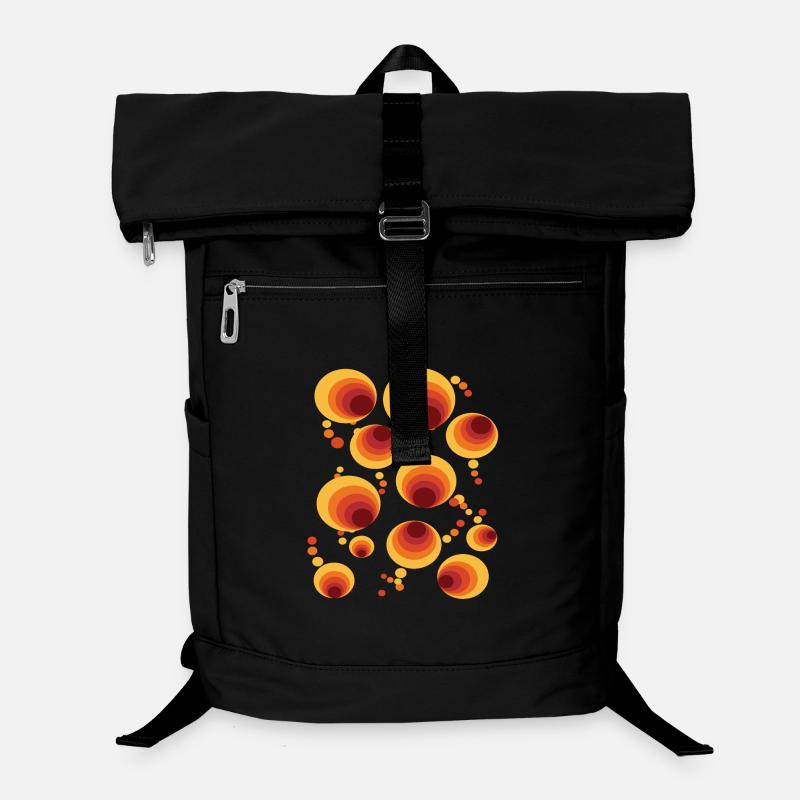 Vintage 50s 60s 70s Retro Circle Pattern Nostalgia Laptop Backpack