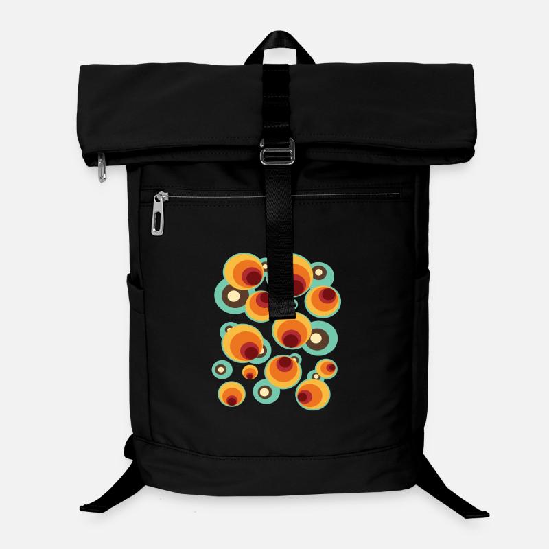 Vintage Mid Century Kreis Muster Laptop-Rucksack 