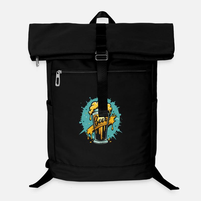 Foamy Beer Splash Graphic - Laptop Backpack - black