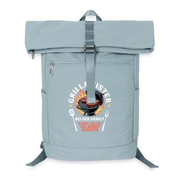 Grillmeister Grill Grillen BBQ Barbecue Spruch - Laptop-Rucksack  - Eisblau - Vorne