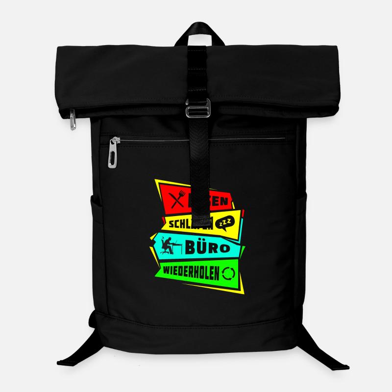 Manger dormir Répétition du bureau Sac à dos ordinateur