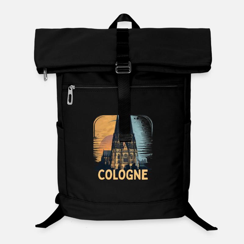 Cathédrale de Cologne Silhouette vintage de Cologne Horizon de Cologne Sac à dos ordinateur