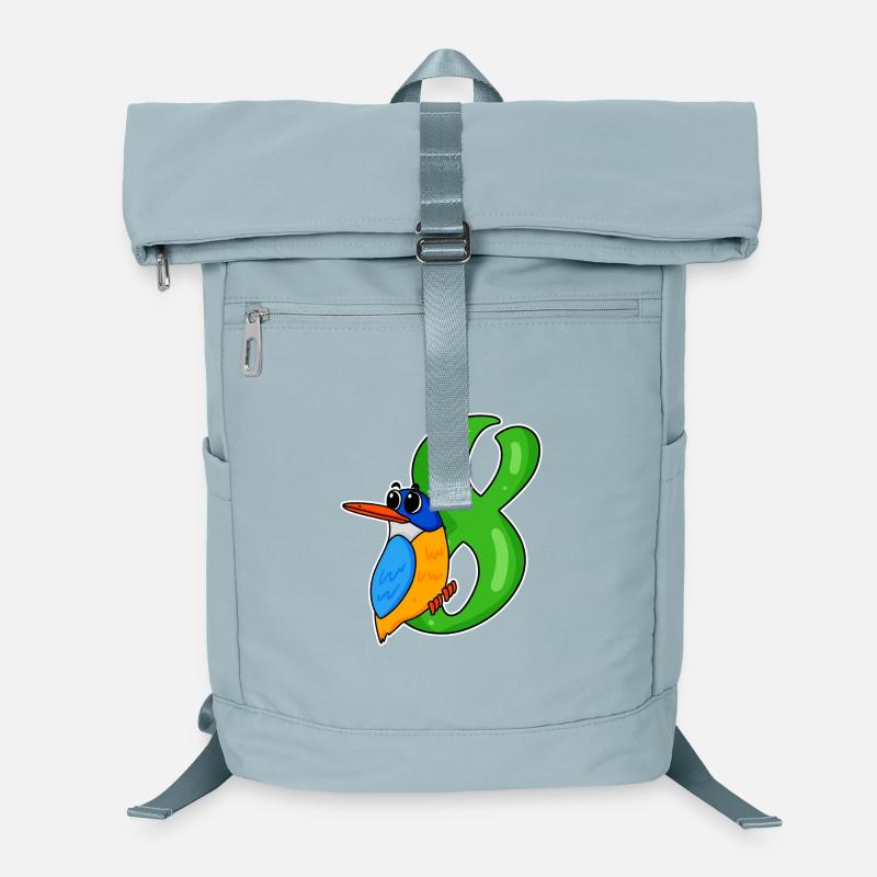 8th Birthday Motif Kingfisher - Eight Years Old Laptop Backpack