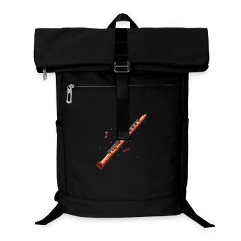 Flöte Grafik - Laptop-Rucksack  - Schwarz - Vorne