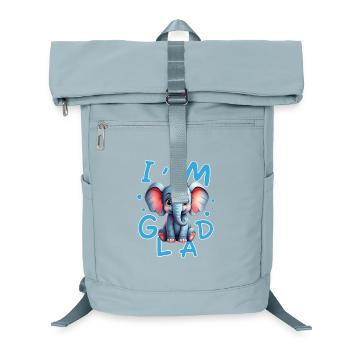 Éléphant mignon et joyeux avec message positive - Sac à dos ordinateur - bleu glacier - Devant