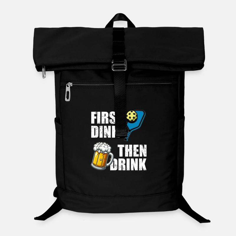 First Dink then drink Lustiges Pickleball Bier - Laptop-Rucksack - Schwarz