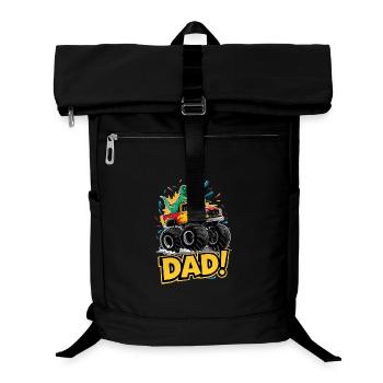 Dino Monster Truck Child Design - Laptop Backpack - black - Front