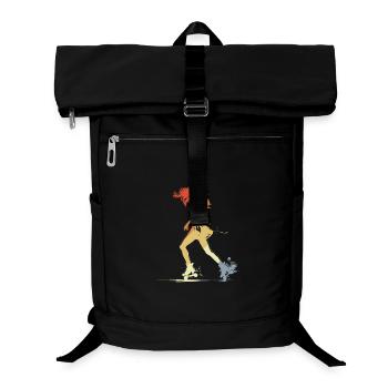 Roller Skating Girl Graphic - Laptop Backpack - black - Front