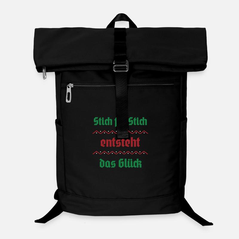 Stich für Stich entsteht das Glück - Laptop-Rucksack  - Schwarz