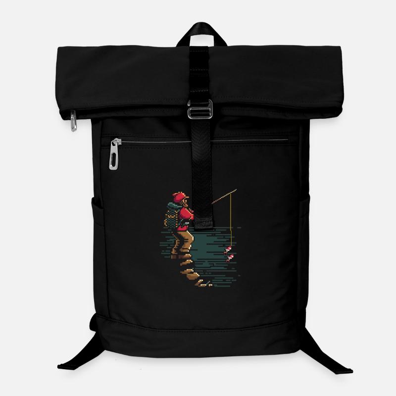 Graphique pixel de pêche Sac à dos ordinateur