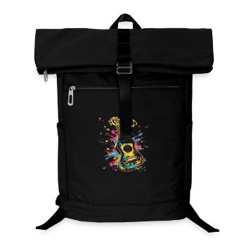 Ukulele Streetart - Laptop-Rucksack  - Schwarz - Vorne