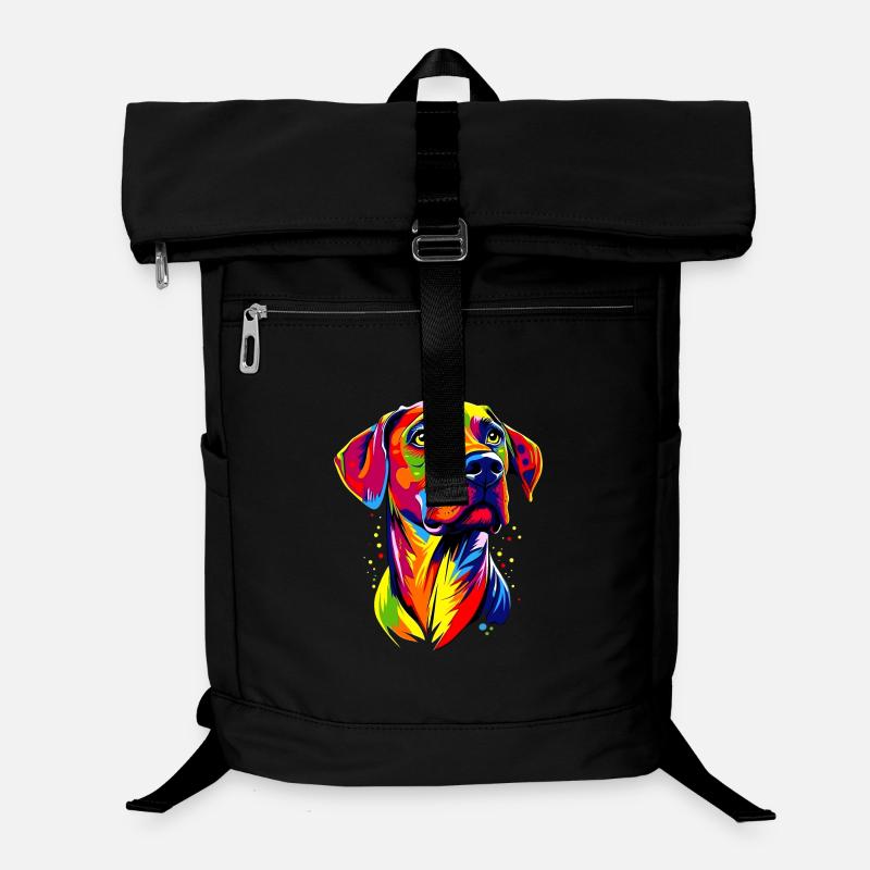 Rhodesian Ridgeback Popart Arc-en-ciel Chiens colorés Sac à dos ordinateur
