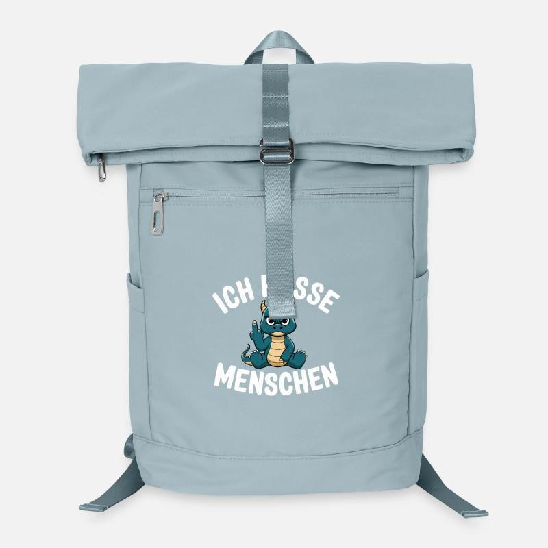 Funny Green Dragon "I Hate People" Laptop Backpack