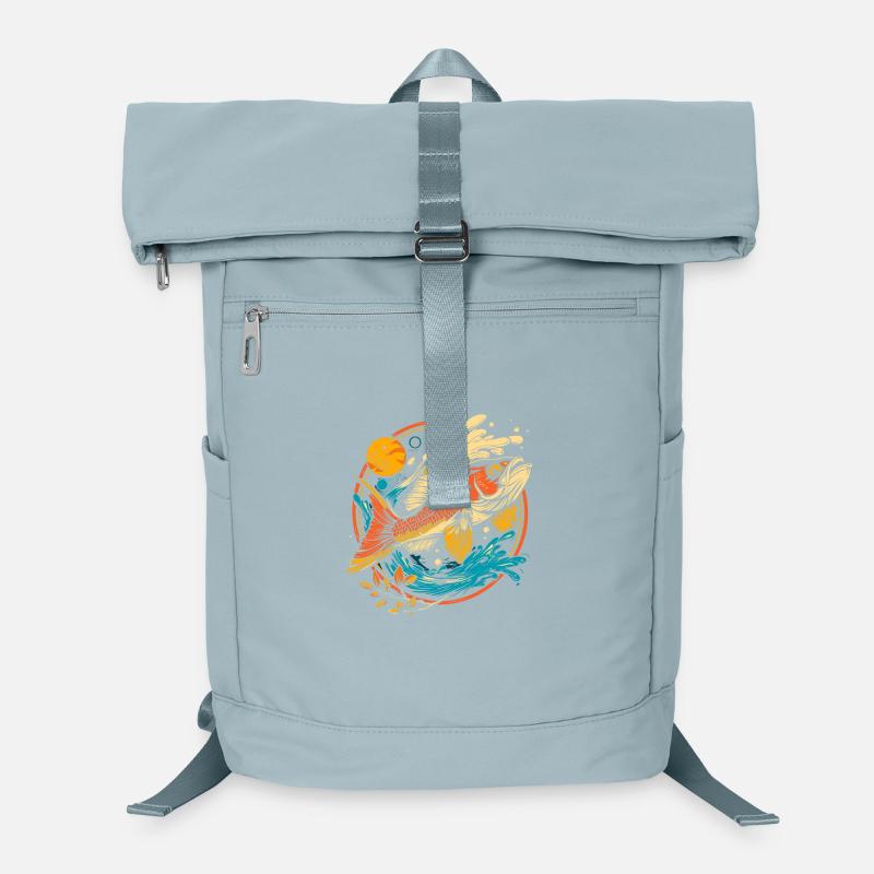 Fish Illustration Laptop Backpack