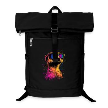 Erdmännchen Sonnenbrille Bunt Süßes Erdmännchen - Laptop-Rucksack  - Schwarz - Vorne