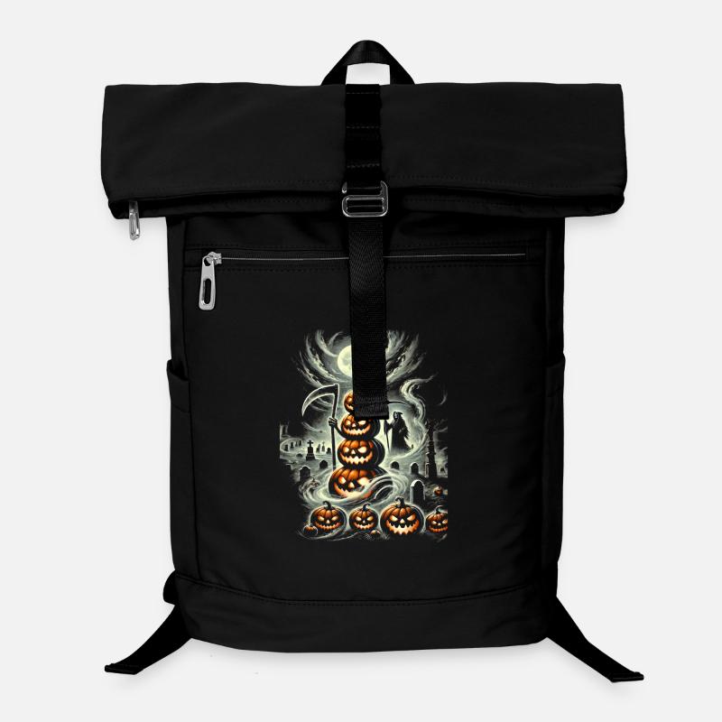 Gruseliger Halloween-Kürbisturm Laptop-Rucksack 