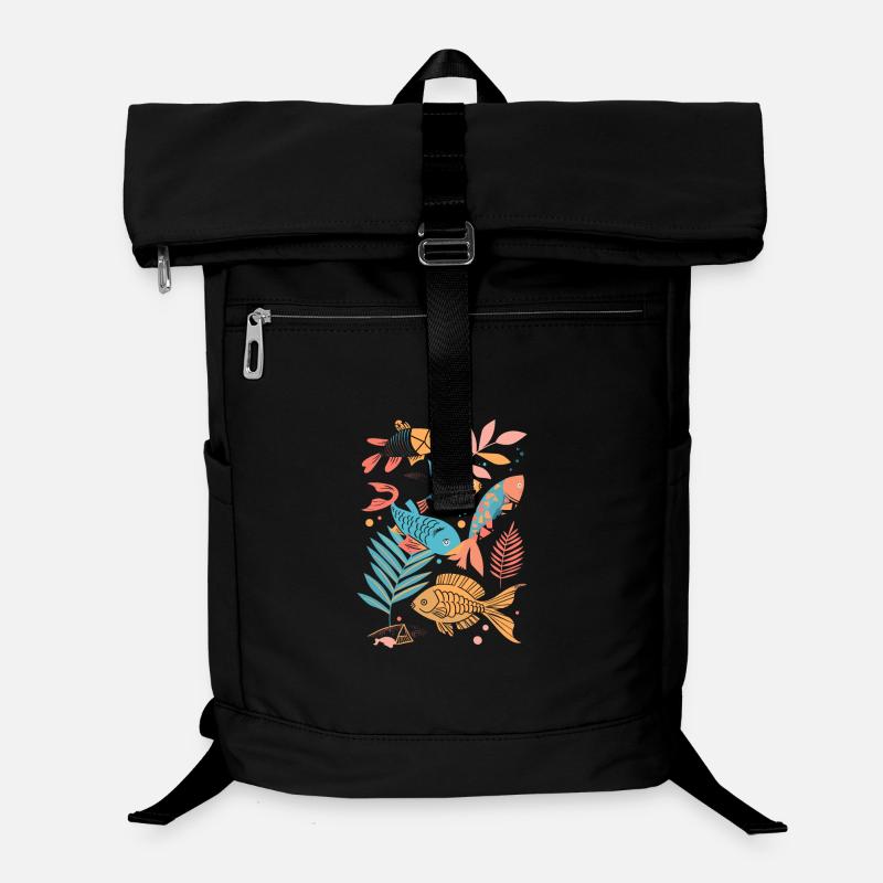 Fischen Cartoon Stil Laptop-Rucksack 