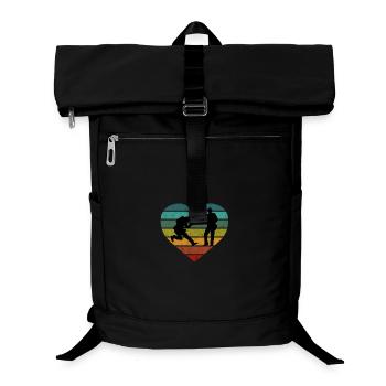 E-Gitarre Bass Herz Retro Silhouette - Laptop-Rucksack  - Schwarz - Vorne