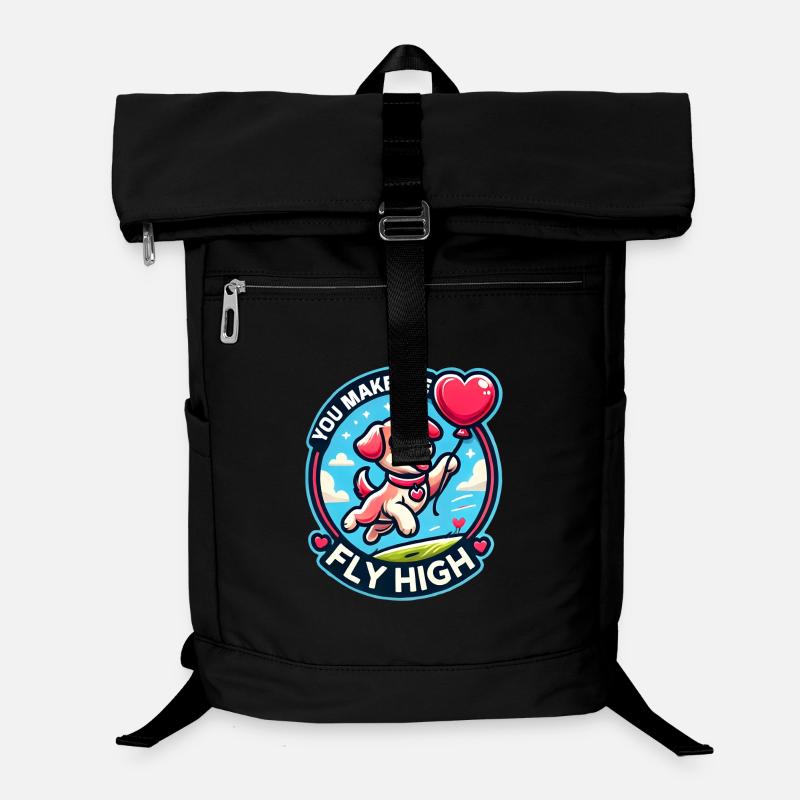 Fliegender Hund mit Herzballon Laptop-Rucksack 