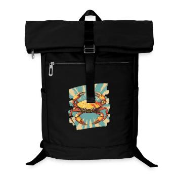 Crab Retro - Laptop Backpack - black - Front