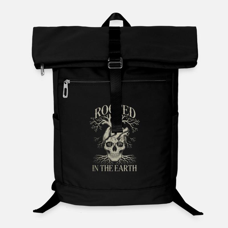 Rooted in the Earth - Skull and Heart Gothic Art Laptop Backpack