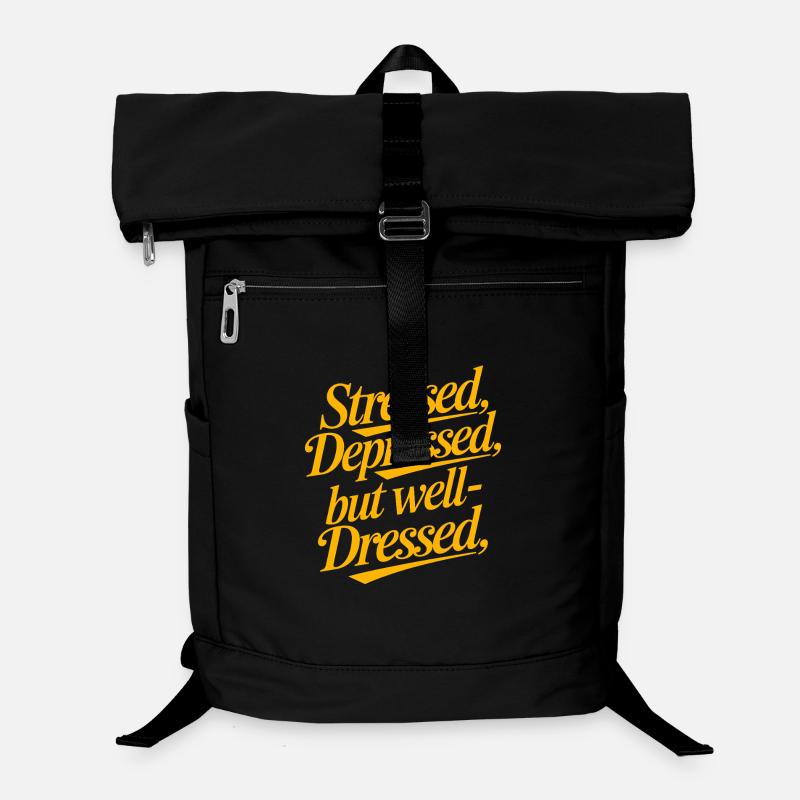 Stressed Depressed but Well-Dressed Funny Quote Laptop Backpack