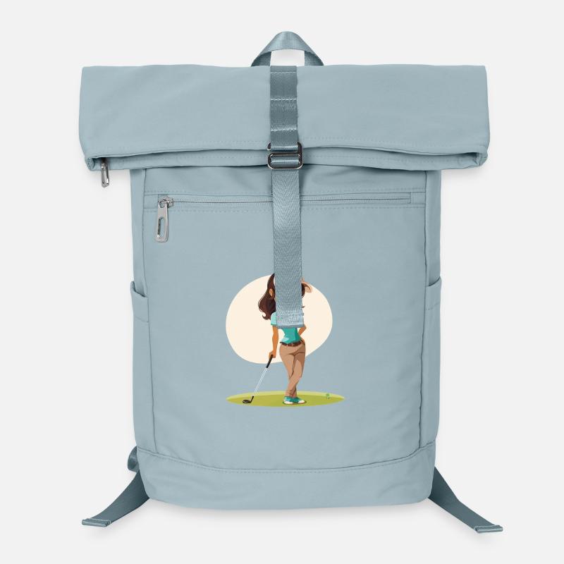 Weiblicher Golfer Comic Laptop-Rucksack 