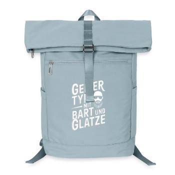 Geiler Typ Mit Bart & Glatze Glatzkopf Bartträger - Laptop-Rucksack  - Eisblau - Vorne