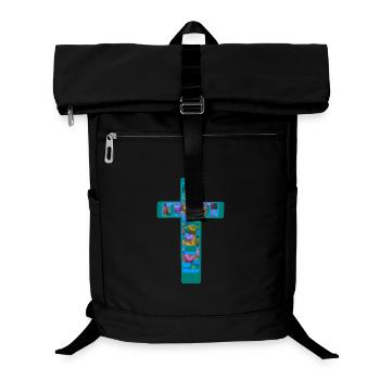 Kruzifix Kreuz Kreuze Herzen - Laptop-Rucksack  - Schwarz - Vorne