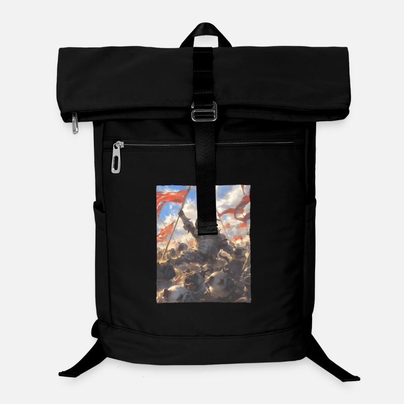 Epische Mops Revolution Kunstvolles Gemälde Laptop-Rucksack 