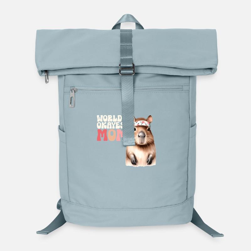 Worlds Okayest Mom Capybara Lustiges Mama Design Laptop-Rucksack 