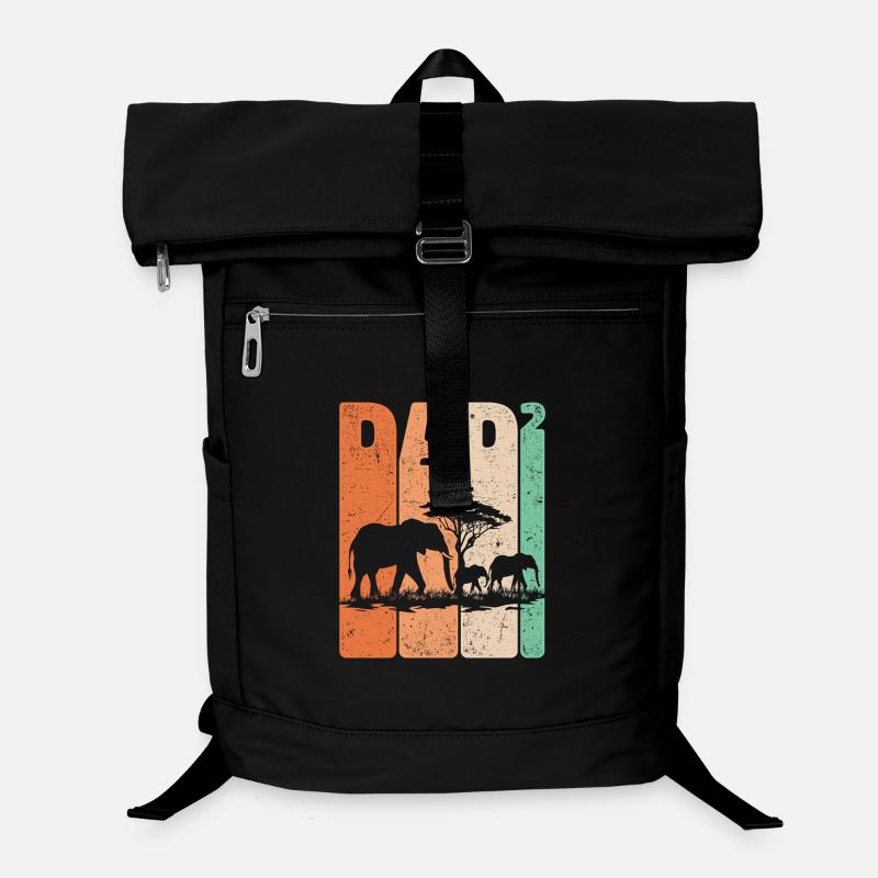 Vatertag Elefant Papa Hoch Zwei Kinder Geschenk Laptop-Rucksack 