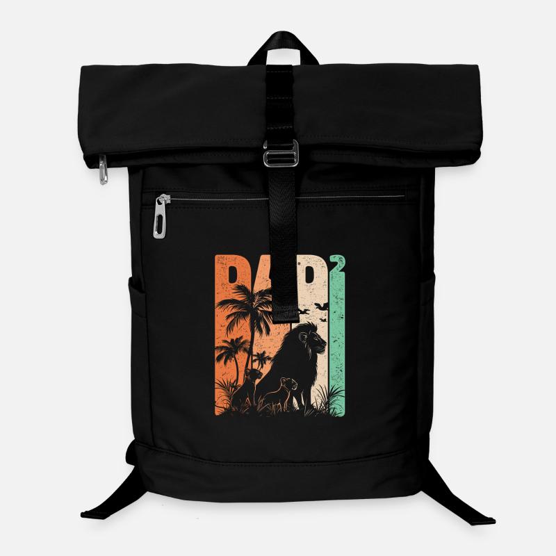 Retro Löwe Design Dad Hoch 2 Väter Geschenk Laptop-Rucksack 