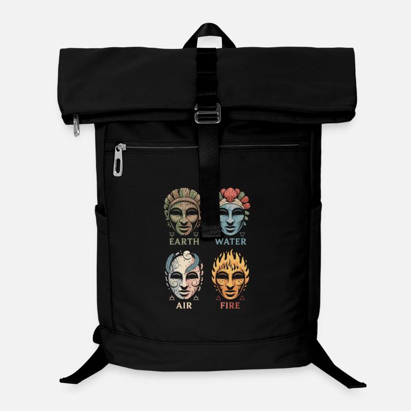 Four Elemental Masks | Alchemical Symbols Art Laptop Backpack
