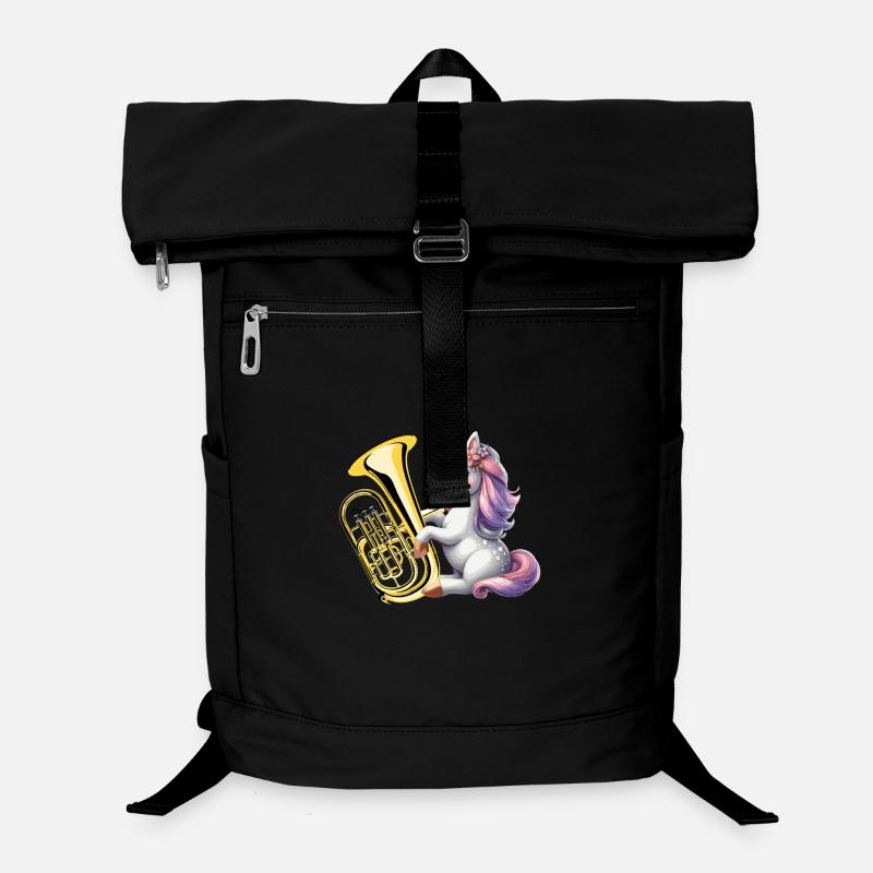 Einhorn spielt Euphonium Euphoniumspieler Laptop-Rucksack 