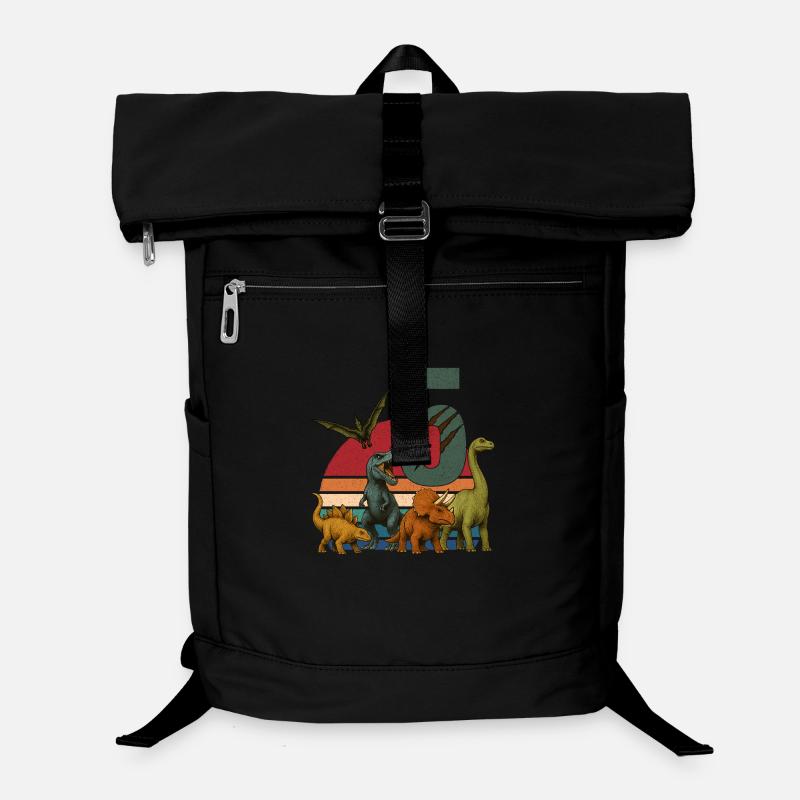 Dino Anniversaire 5 ans Rétro dinosaure cadeau Sac à dos ordinateur