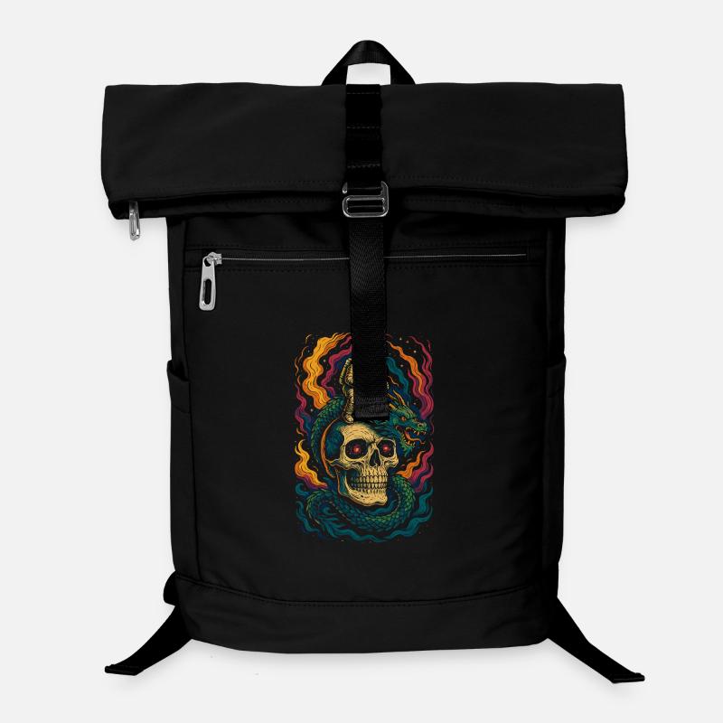 Astronaut Reitt Drachen Kosmische Schädel Kunst Laptop-Rucksack 