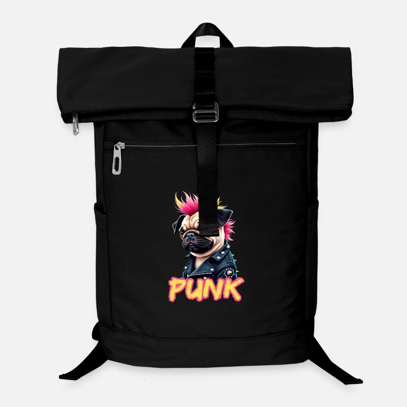 Punk Carlin avec mohawk et veste en cuir pour Sac à dos ordinateur