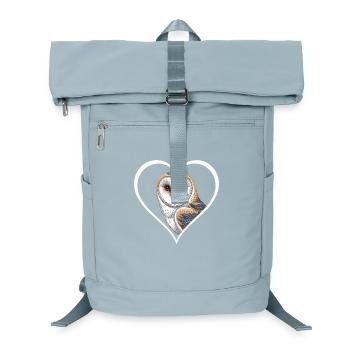 Porträt einer Eule im Herzrahmen - Laptop-Rucksack  - Eisblau - Vorne