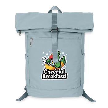Lebhafter Papagei mit fröhlichem Frühstück - Laptop-Rucksack  - Eisblau - Vorne