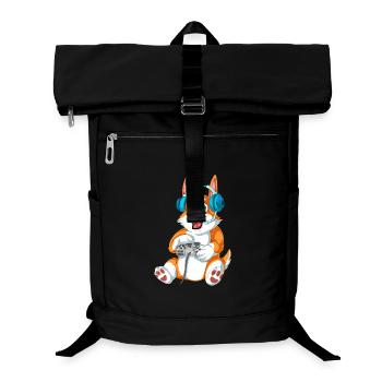 Corgi Gamer – Perfekte Geschenk-Vibes - Laptop-Rucksack  - Schwarz - Vorne