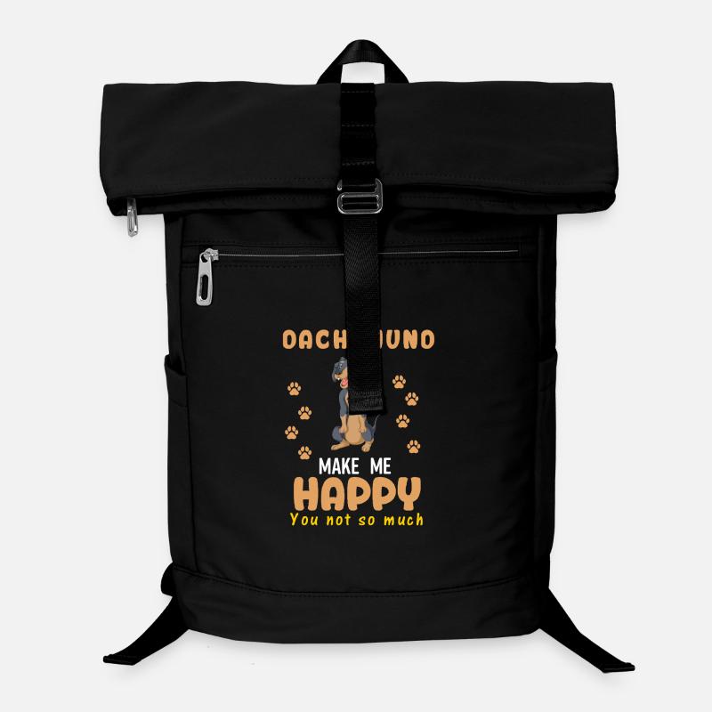 Cute Dachshund Make Me Happy Quote Design Laptop Backpack