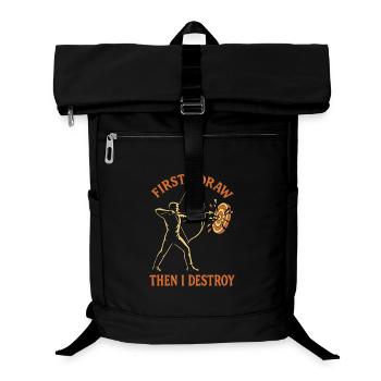 First I pull and then I destroy archery - Laptop Backpack - black - Front