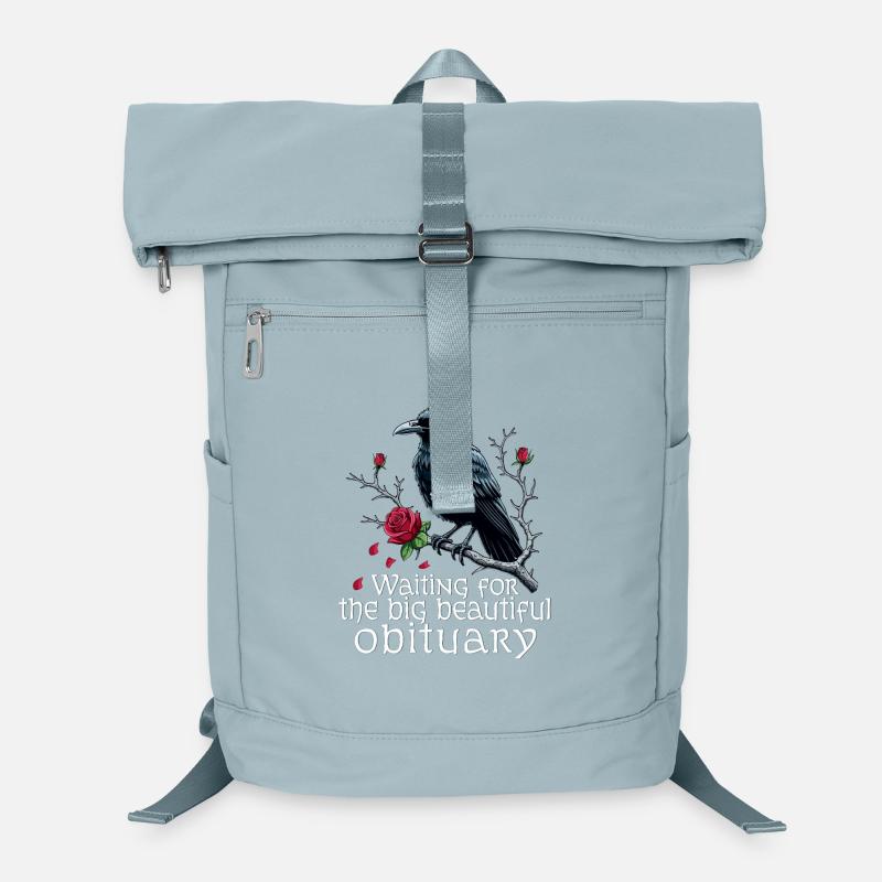 Corbeau noir avec roses et crâne Sac à dos ordinateur
