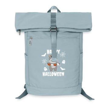 Hippo Happy Halloween Pumpkin Bat Costume - Laptop Backpack - ice blue - Front