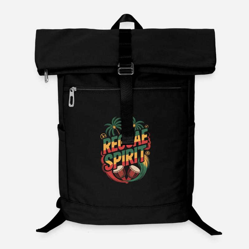 Reggae Spirit Tropical Palm Djembe Drums Laptop Backpack