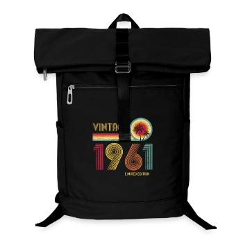 Vintage 70er Jahre Mehrfarbiges Retro-Design - Laptop-Rucksack  - Schwarz - Vorne